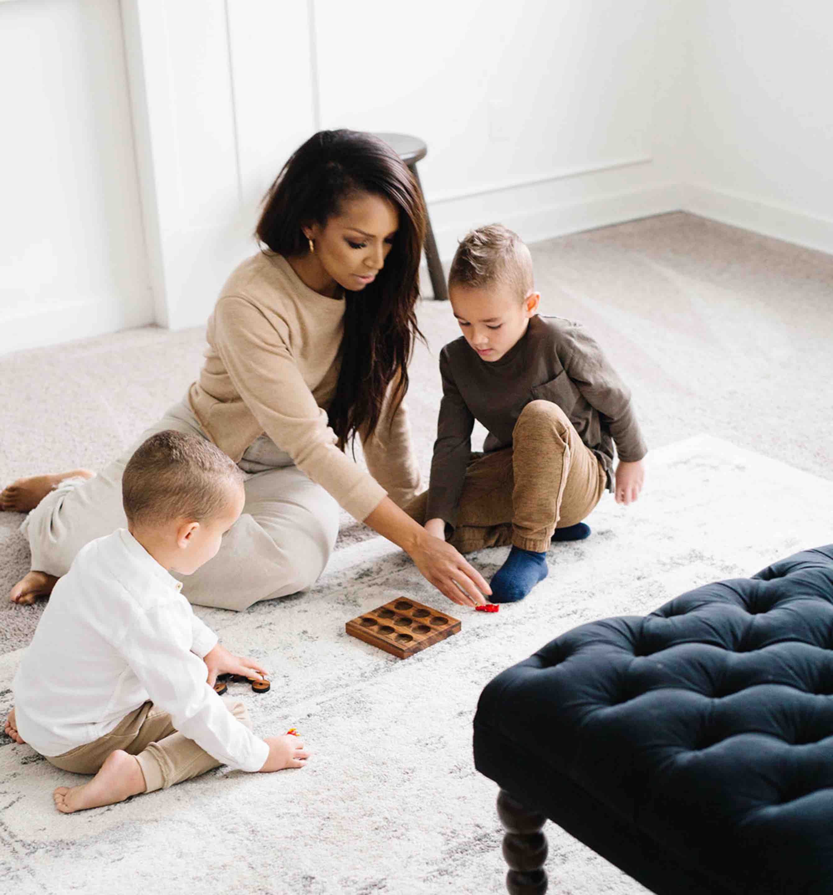 This family enjoys their clean carpet and gets their questions answered with our carpet cleaning faq in Calgary.
